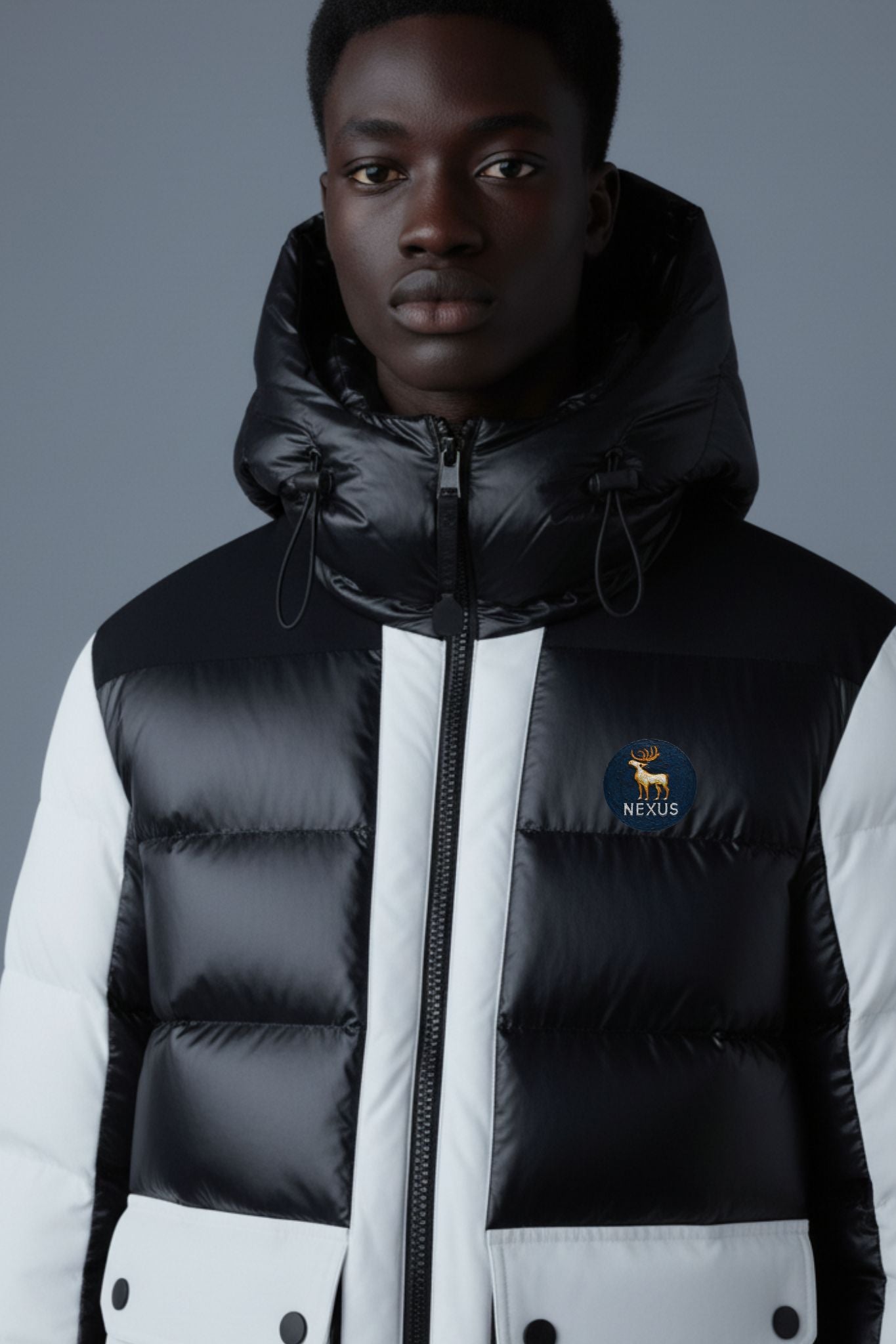 Nexus Black&White Combination Puffer Jacket