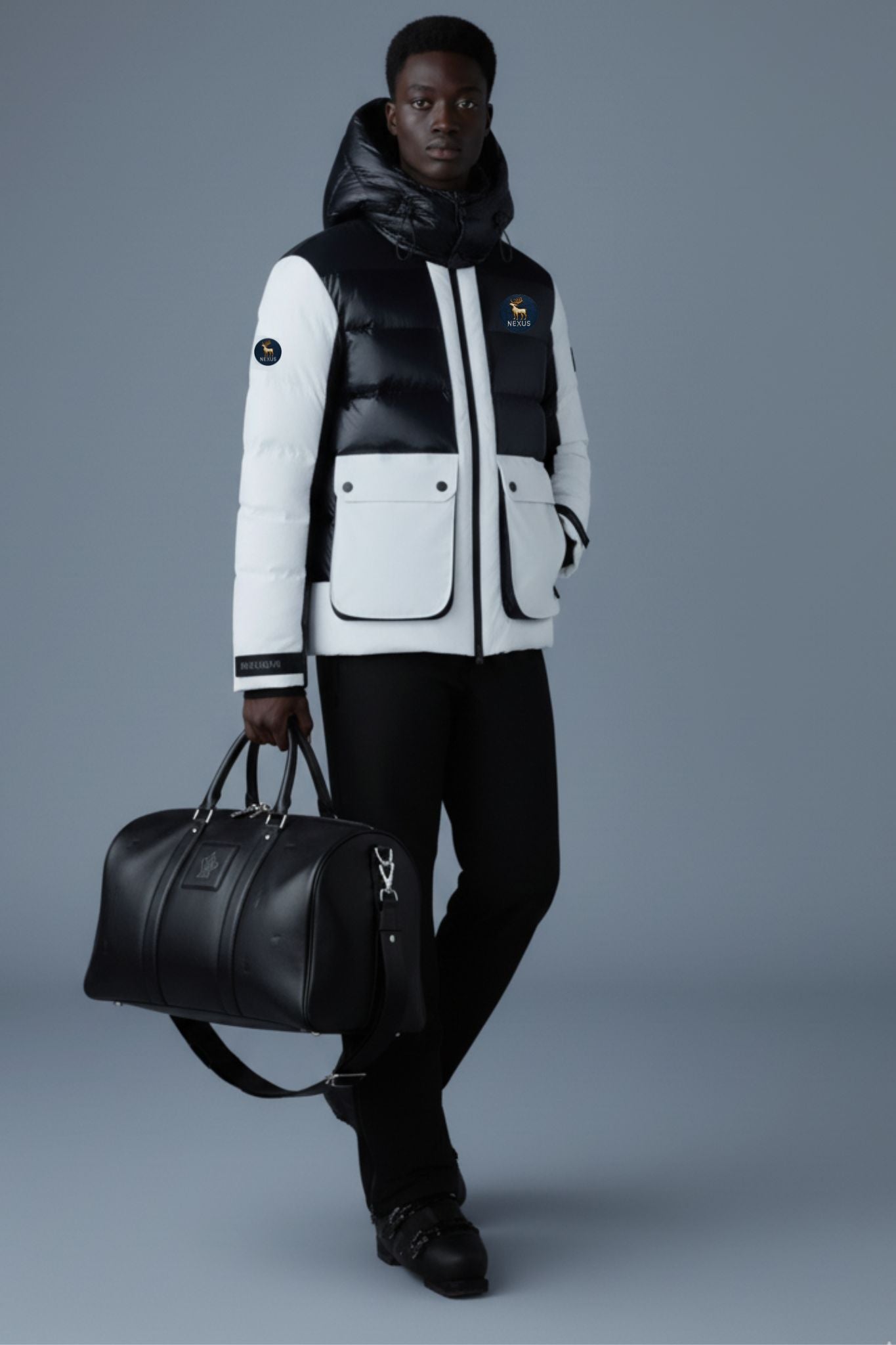 Nexus Black&White Combination Puffer Jacket
